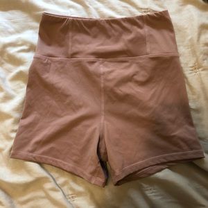 Mauve high waisted bike shorts